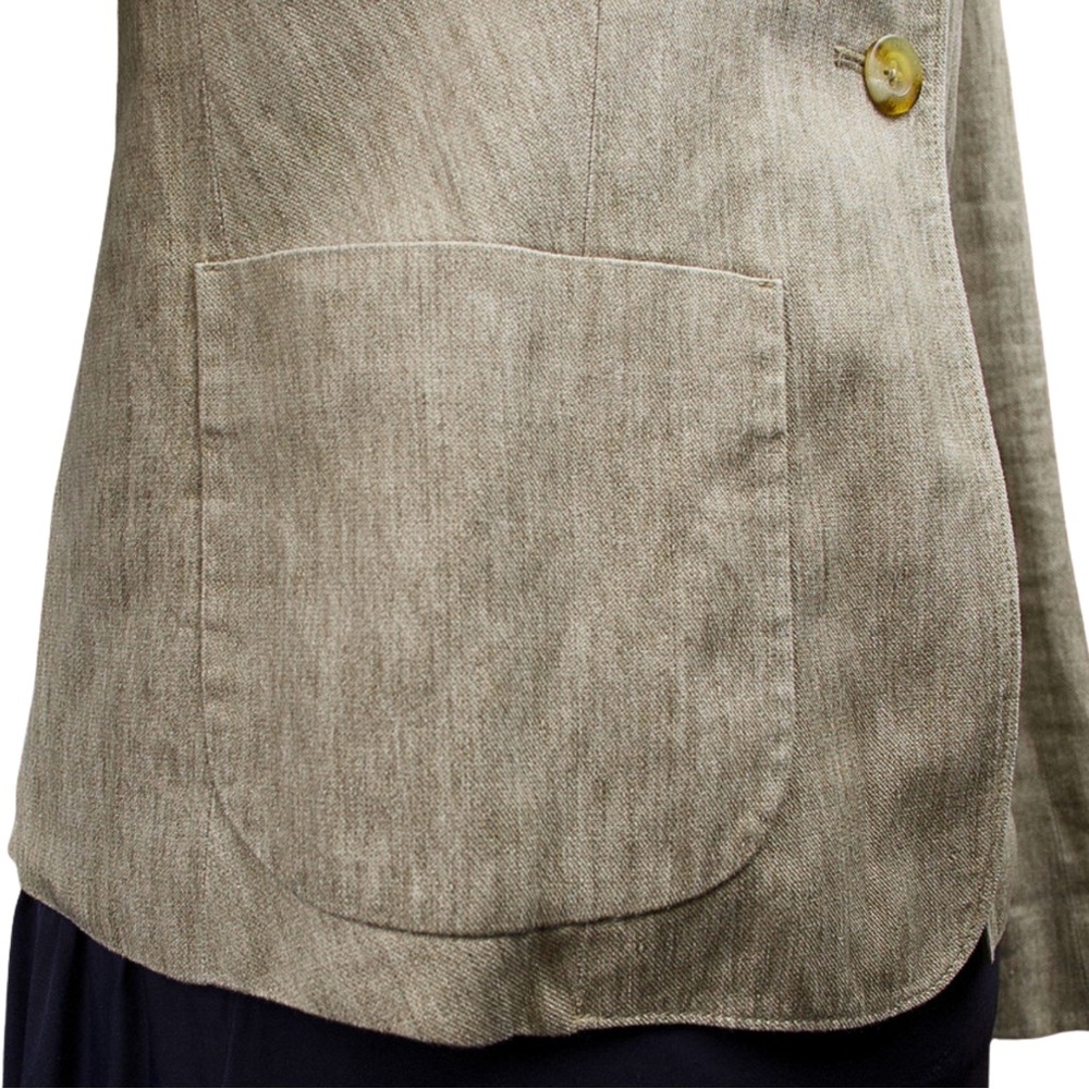 Vince Linen Blend Blazer Women’s Size 6 Beige Tailored Jacket - Picture 5 of 11